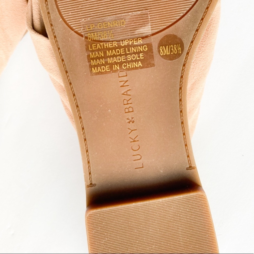 Lucky Brand Genrid suede knot tie slide sandals 8 - Picture 7 of 9